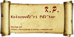 Kolozsvári Péter névjegykártya