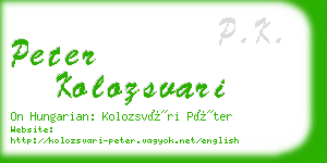 peter kolozsvari business card